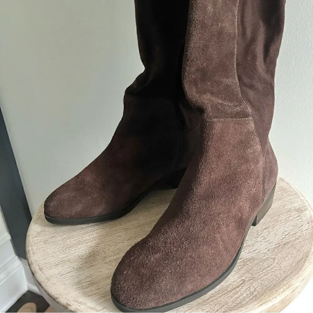 Lucky Brand Calypso Suede Over The Knee Boots in Chocolate Brown NWOB
